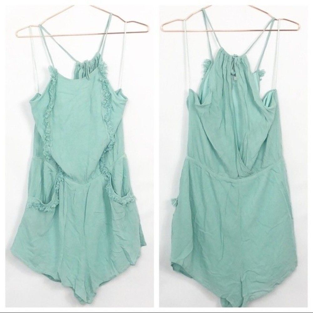 Homage LA Fringe Romper Open Back Like New Large RM-A